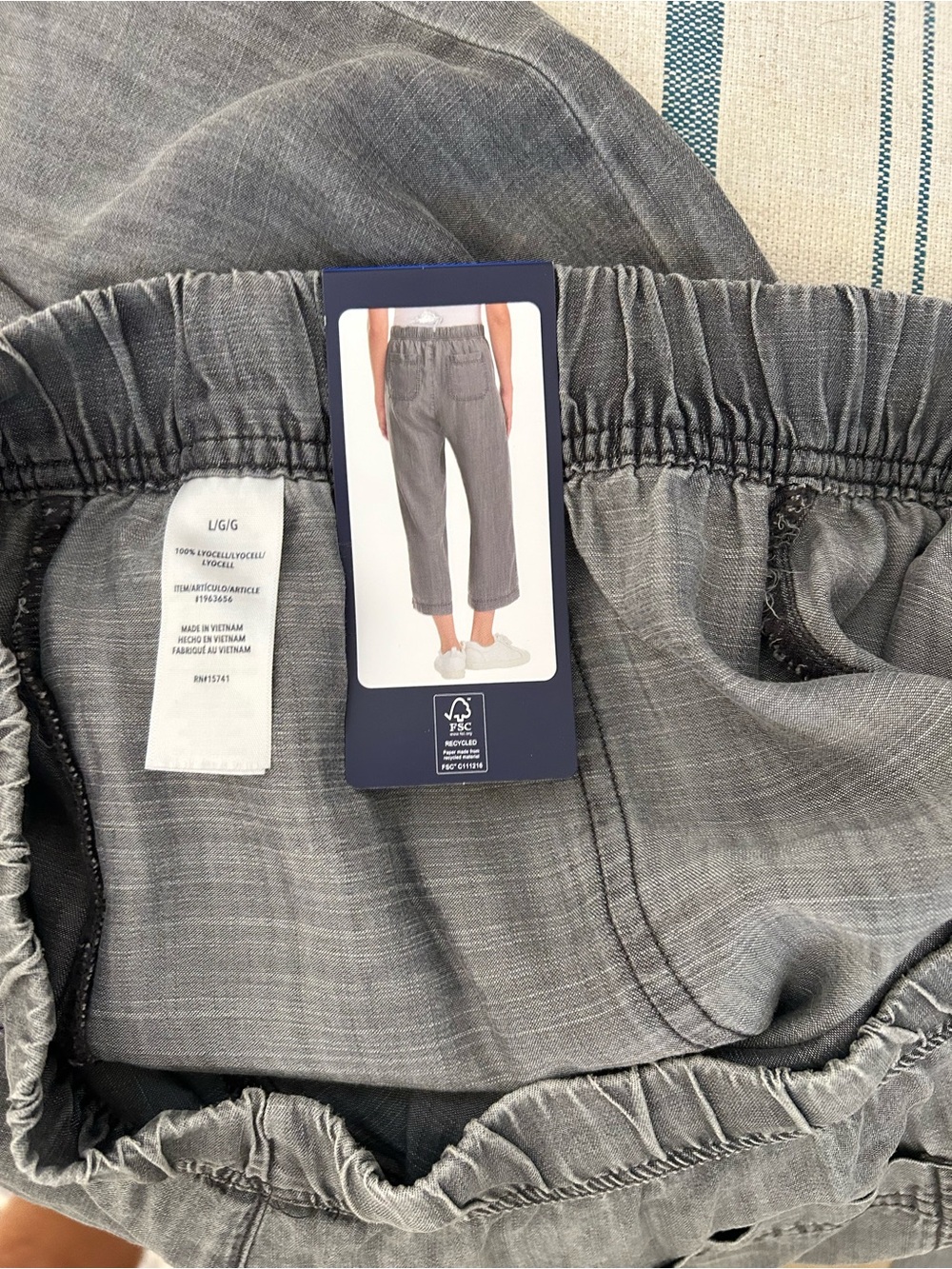 NWT Splendid Wide-Leg Drawstring Capris in Washed Gray - Picture 7 of 10
